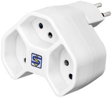 Mehrfachstecker MANTA 3×T13 drehbar 320° 10A 230V IP20 weiss