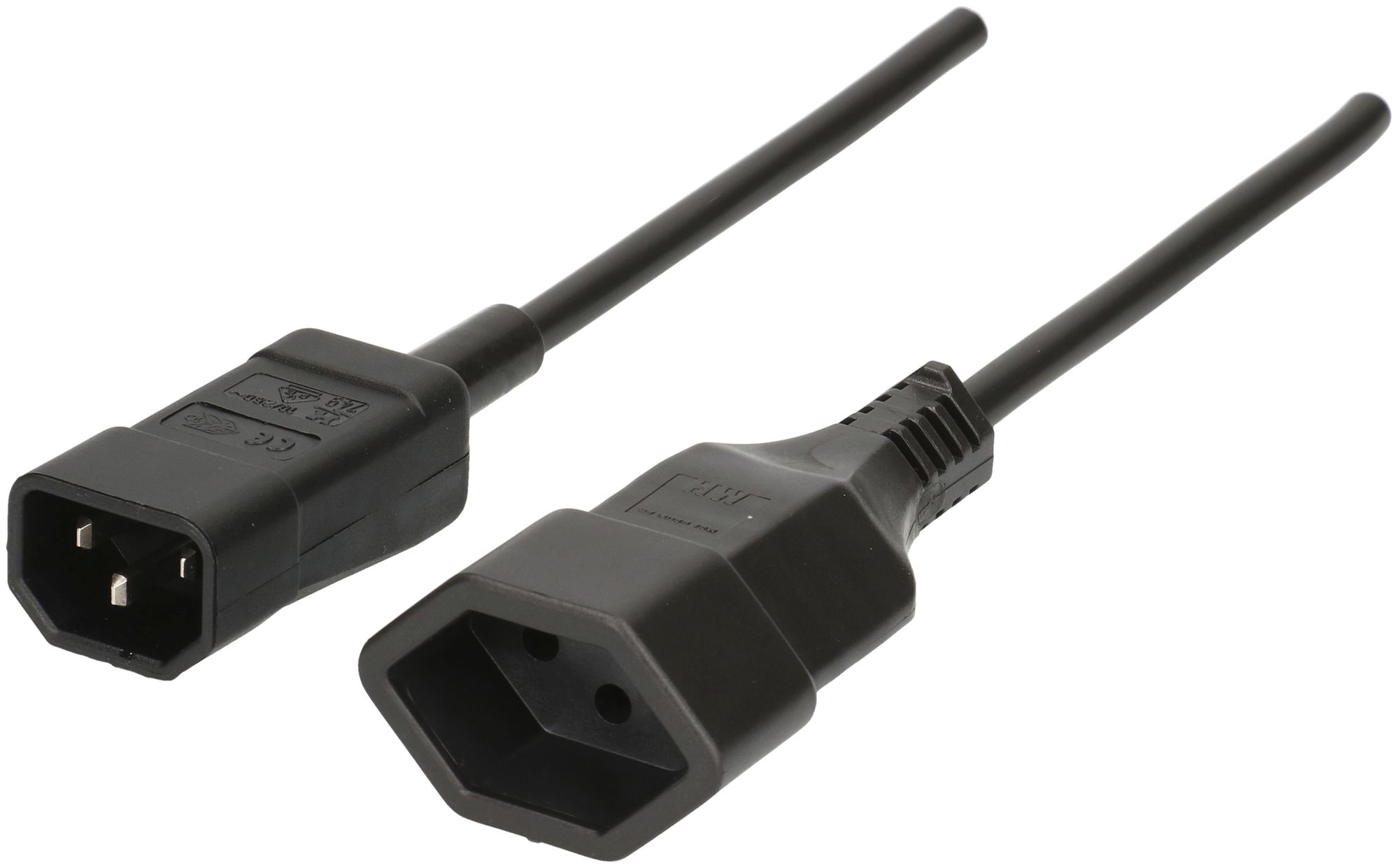 Apparatekabel MAX HAURI C14/T13 Td 3×1mm² 2m schwarz