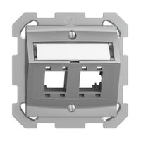 UP-Montageset EDIZIOdue, mit Schrägauslasshaube, für 2×RJ45, silver