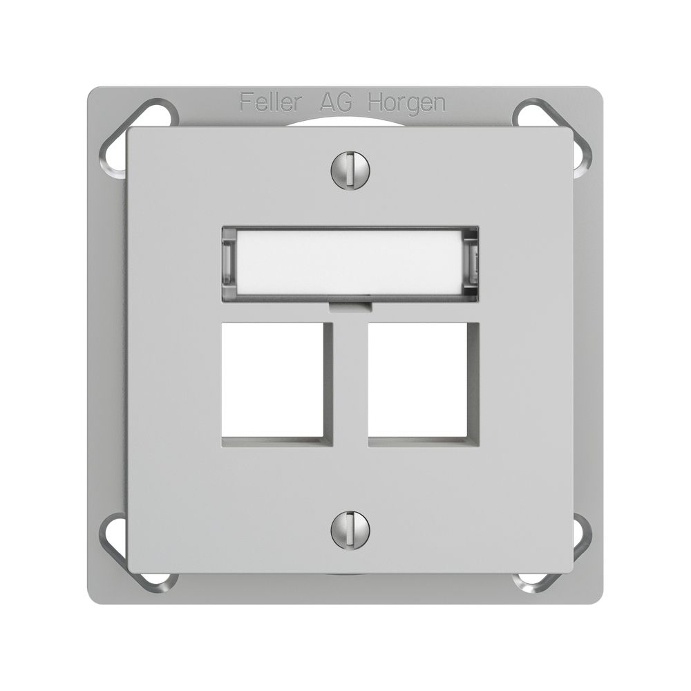 EB-Montageset EDIZIOdue FM.TE, Geradeauslass, für 2×Keystone, hellgrau