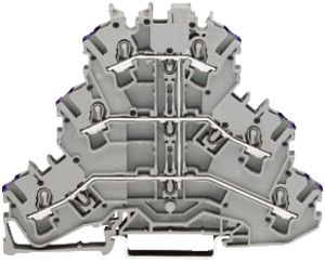 Borne 3 étages WAGO TopJob-S 2.5mm² L gris