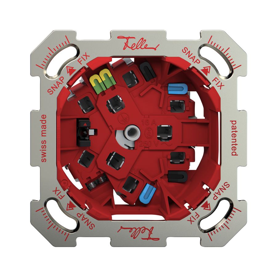 Prise ENC Feller SNAPFIX® 3×T23 avec LED rouge