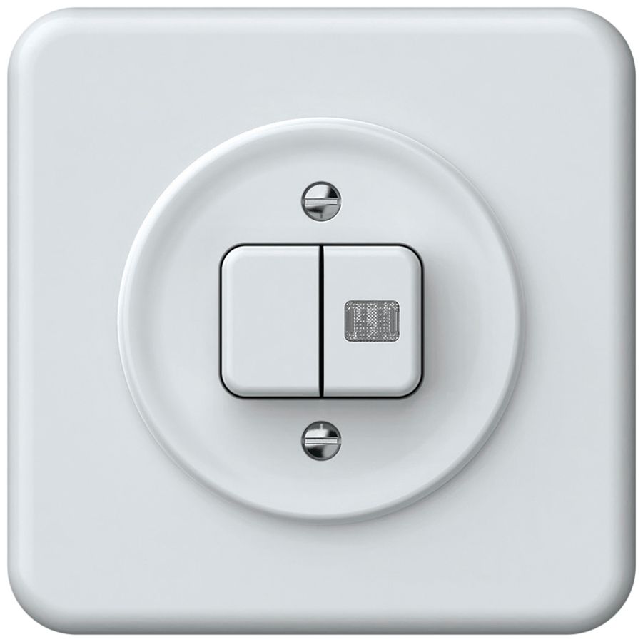 UP-Leuchtdruckschalter origin Sch 1 (3+3) 1×LED 92×92mm weiss