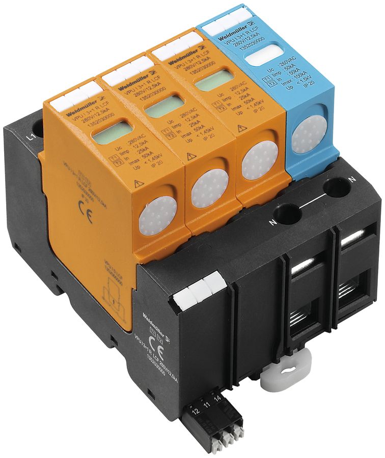 Parasurtension Weidmüller VPU I 3+1 LCF 280V/12.5kA