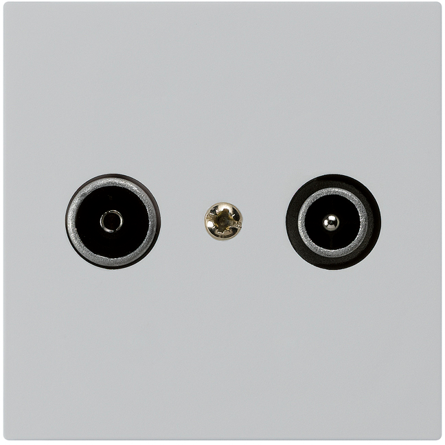 UP-Antennendose kallysto R/TV 14dB Durchgangsdose hellgrau