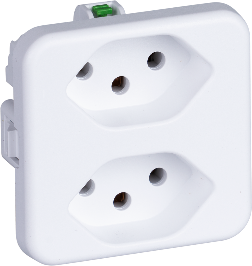 Schneider Steckdose CH 2 x T13, weiss