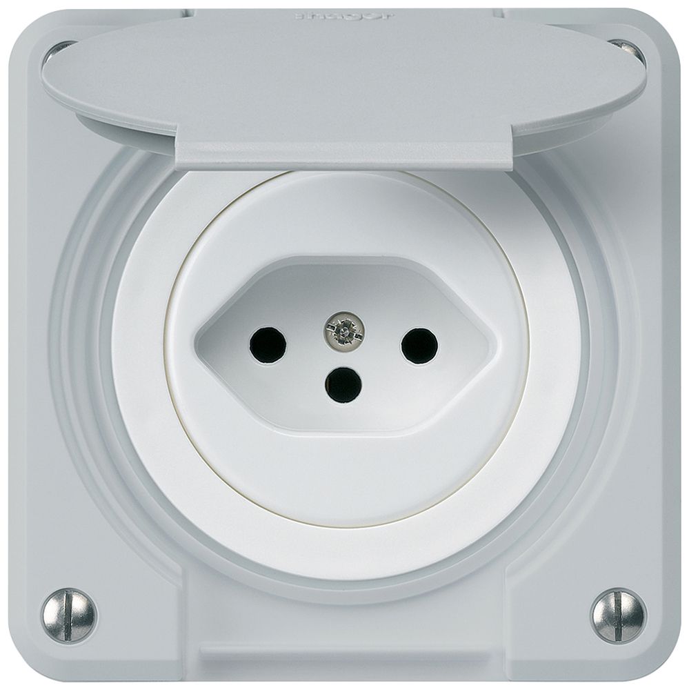 UP-Steckdose robusto Typ 13 grau für Kombination