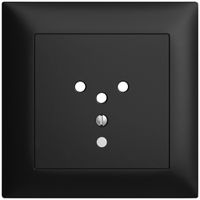 UP-Frontset EDIZIOdue T12 schwarz 88×88mm mit Linse für Steckdose