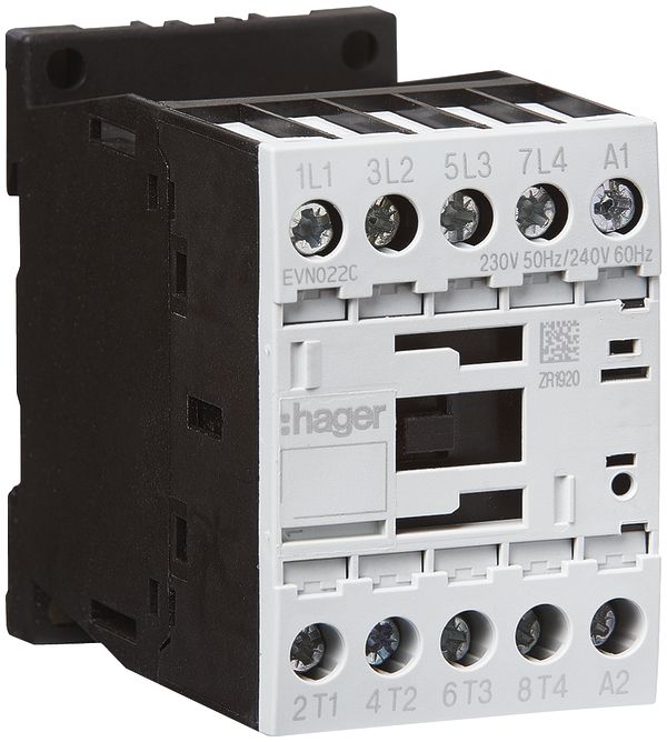Leistungsschütz Hager 4P 22A bei AC-1 Spulenspannung 230VAC