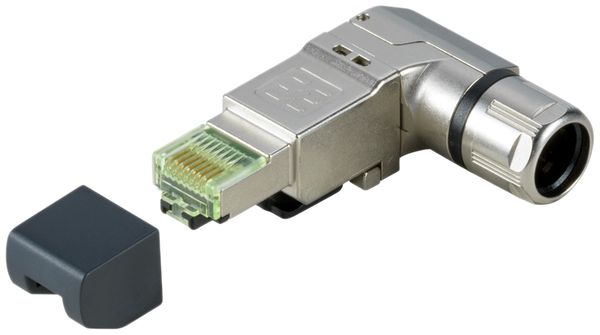 Fiche RJ45 Weidmüller coudé cat.6A T568-A Øisolation 1…1.6mm