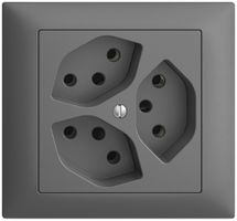 EB-Steckdose EDIZIOdue 3×T13 dunkelgrau
