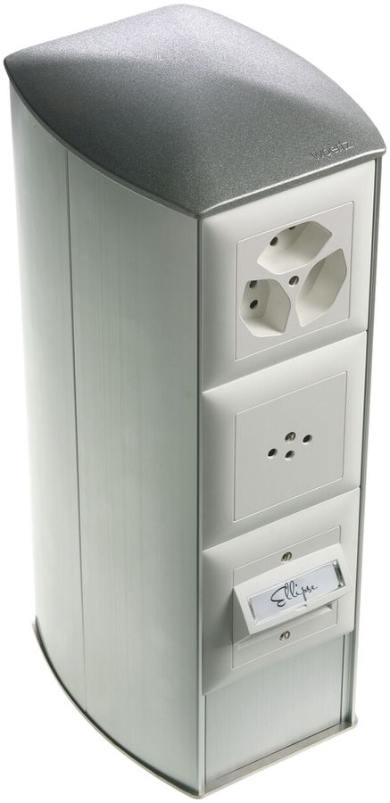 Anschlussaufsatz Ellipse H=325 elox. mit 2 NIS-Dosen vorn IP20