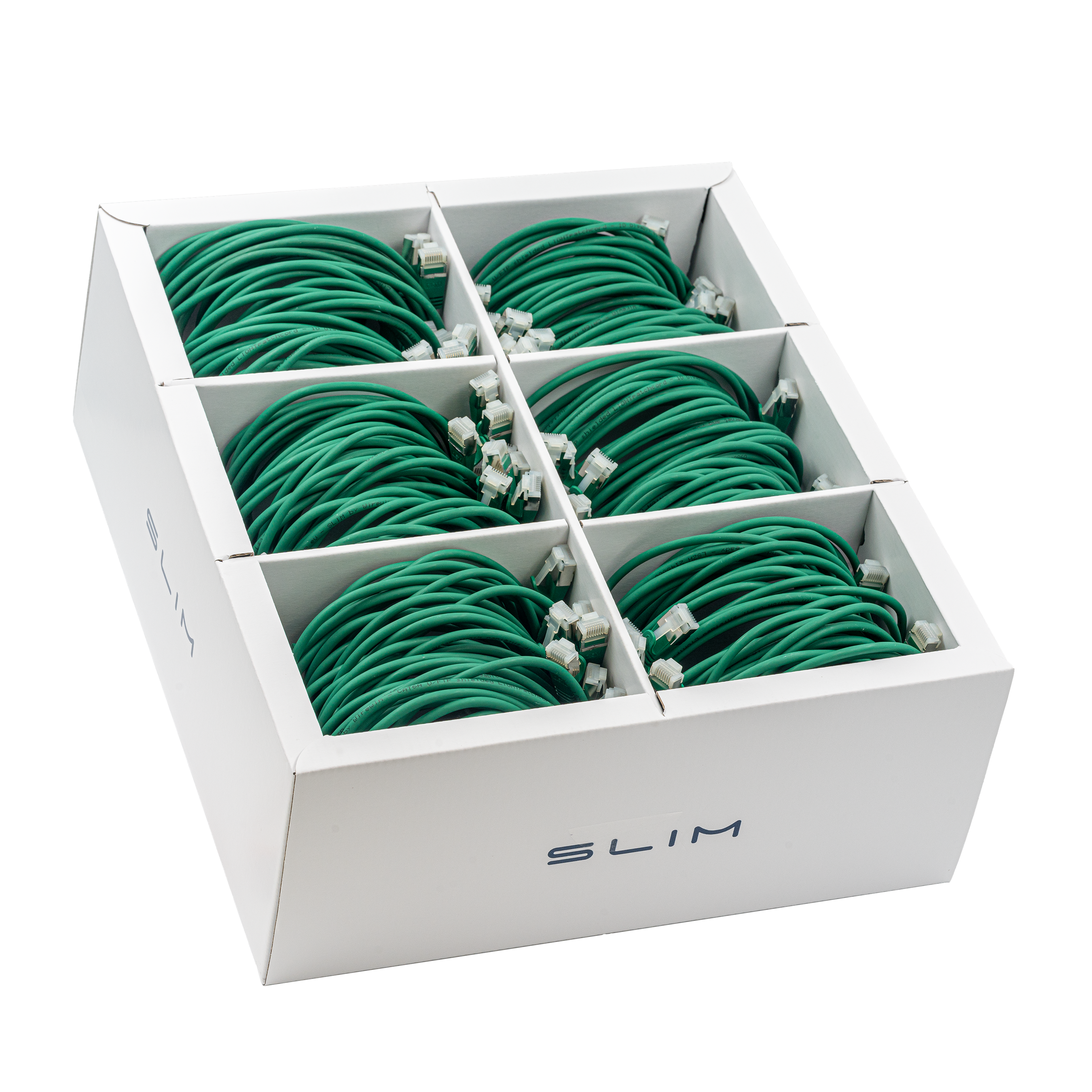 SLIM Patchkabel: 2m, grün, 60-Pack Cat.6A, U/FTP, LSOH, Klinke unbrechbar