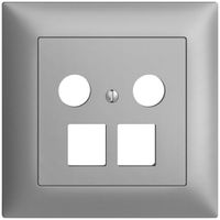 UP-Abdeckset Edue FMI, f.Multimediadose 5…2000MHz, f.2×RJ45 Keystone silver