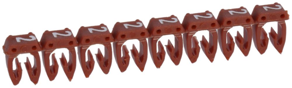 Kennzeichnungsring Legrand CAB 3, für 1.5…2.5mm² Aufdruck: '2', rot