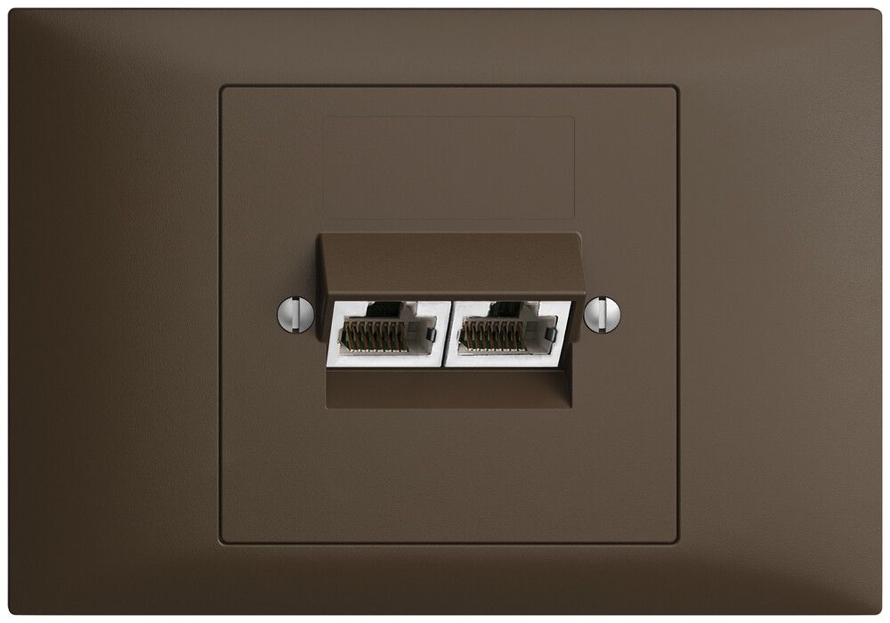 Prise INC 2×RJ45/s 4P sép.EDIZIOdue coffee ITplus