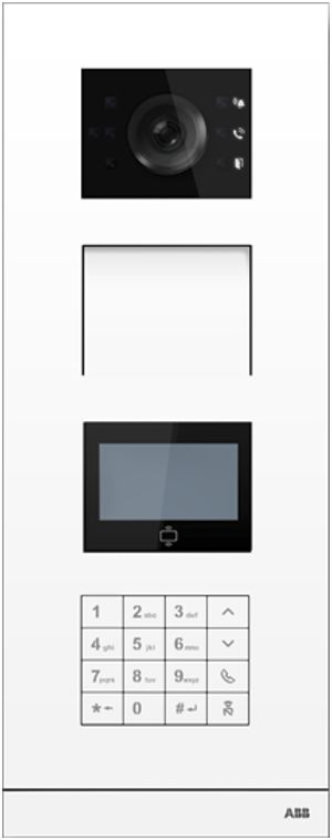 Station extérieure vidéo ABB-Welcome IP, ID, écran, clavier, 1/4, blanc