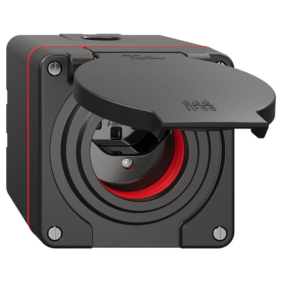 Prise NAP NEVO, 1×T23, IP55 d'après SN 441011, a.joint rouge, noir