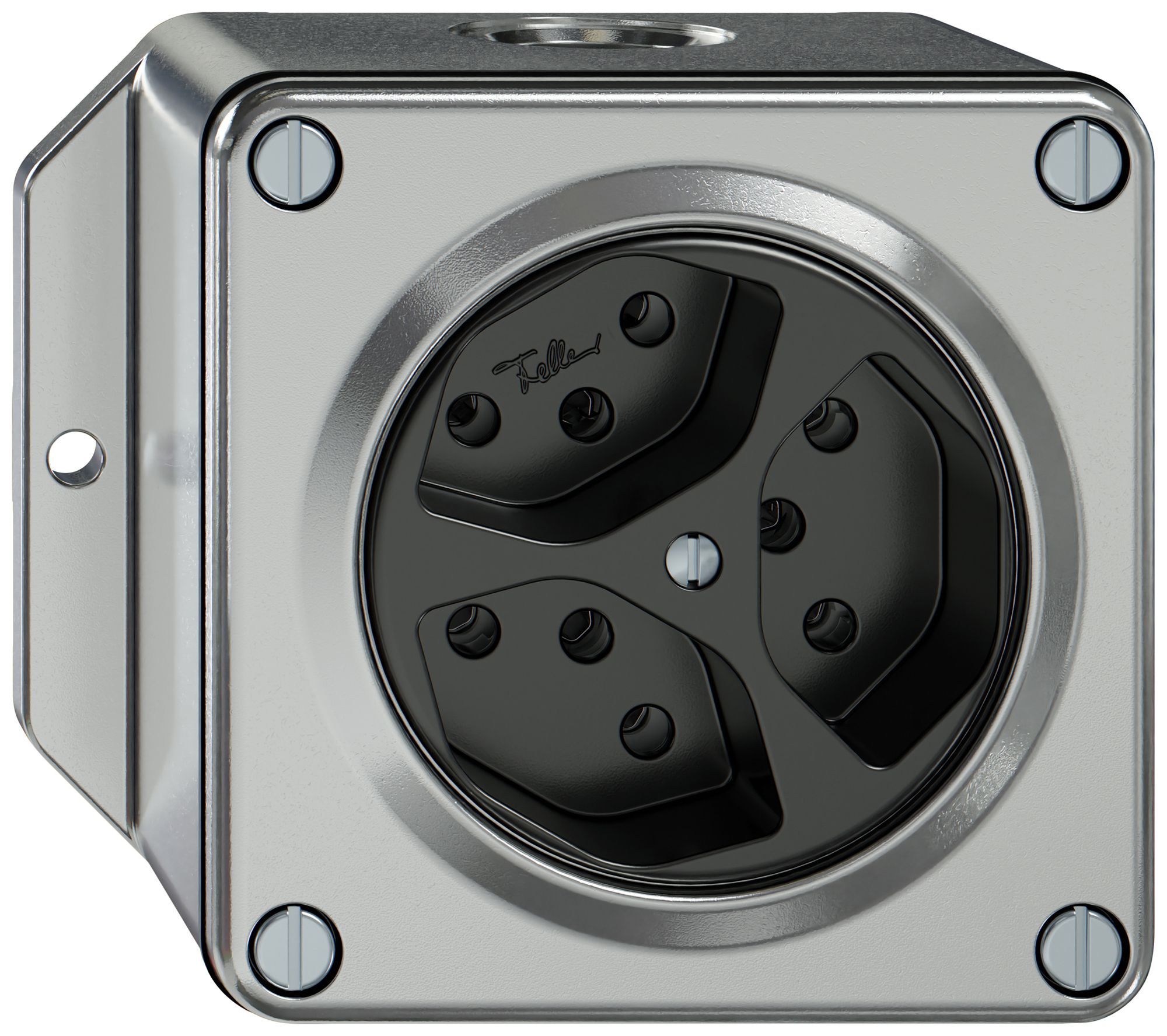 AP-Steckdose ELEMENT 3×Typ 13 1×S 10A 250V IP20 aluminium