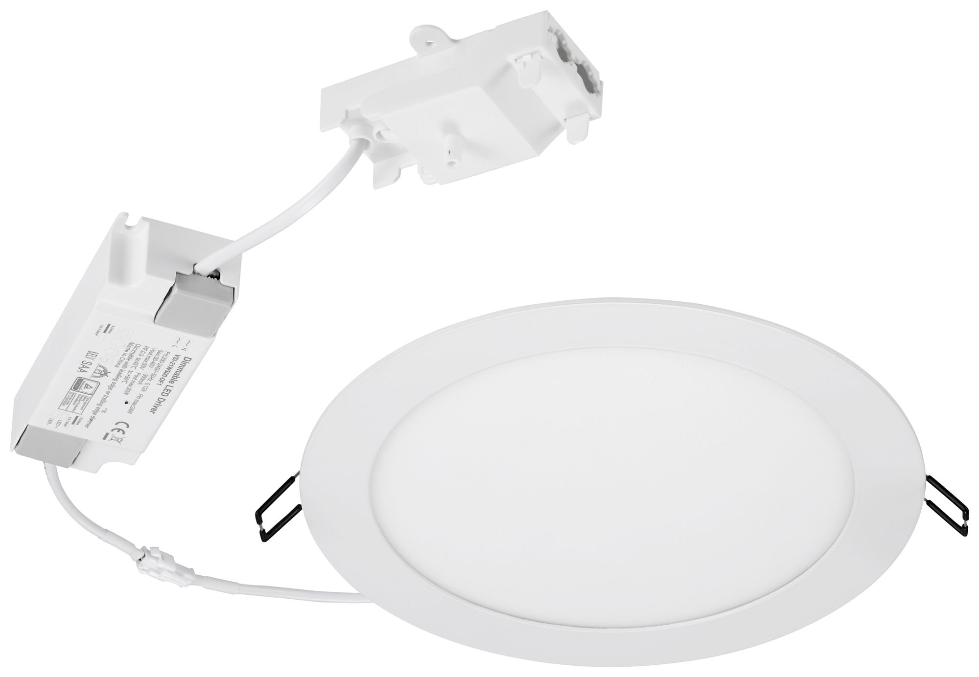 Downlight LED Sylvania Flat 205 24W 2200lm 3000K IP44 120° VAR Ø226mm blanc