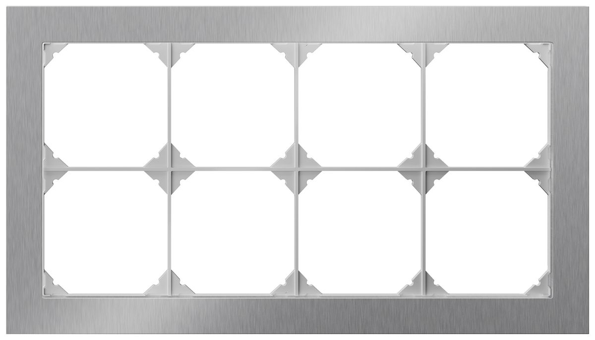 UP-Abdeckrahmen EDIZIO.liv prestige SNAPFIX® 2×4 274×154mm Edelstahl Cr