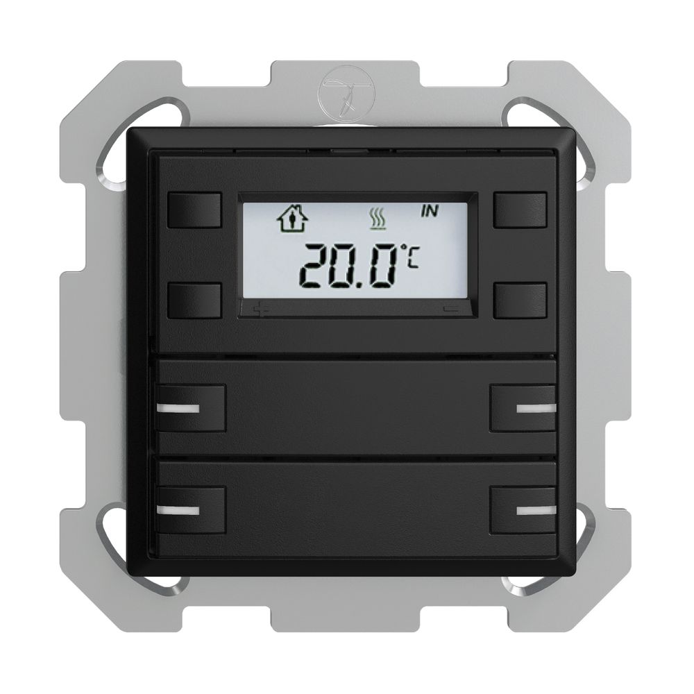 Poussoir RTH ENC KNX 4× EDIZIOdue FM noir, avec LED RGB