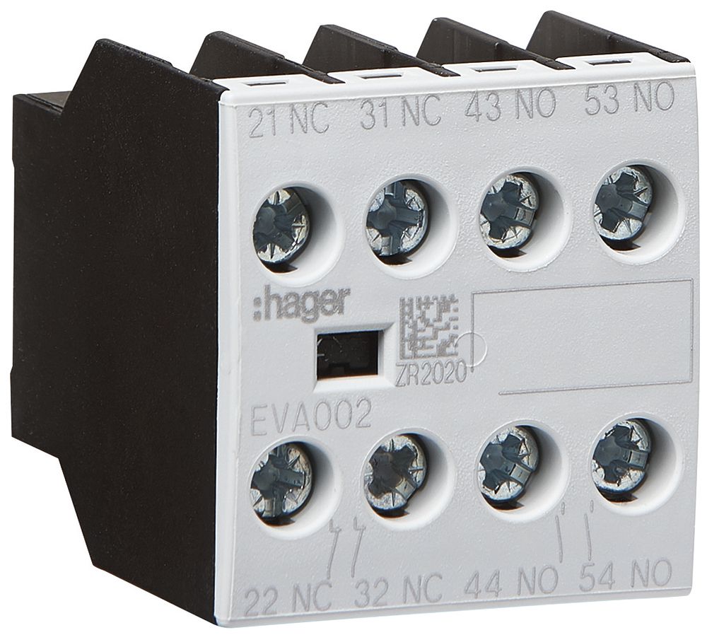 Contatto ausiliari Hager 2Ch+2R per EV007-10-EV038-10, EVN022-EVN045, EVL014-027