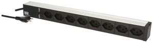 Steckdosenleiste MH 19" 1HE 8×T13 TD 3m 3×1mm² alu/schwarz