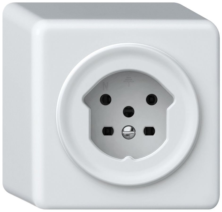 AP-Steckdose origin 1×Typ 15 10A 230V 88×88×54mm weiss