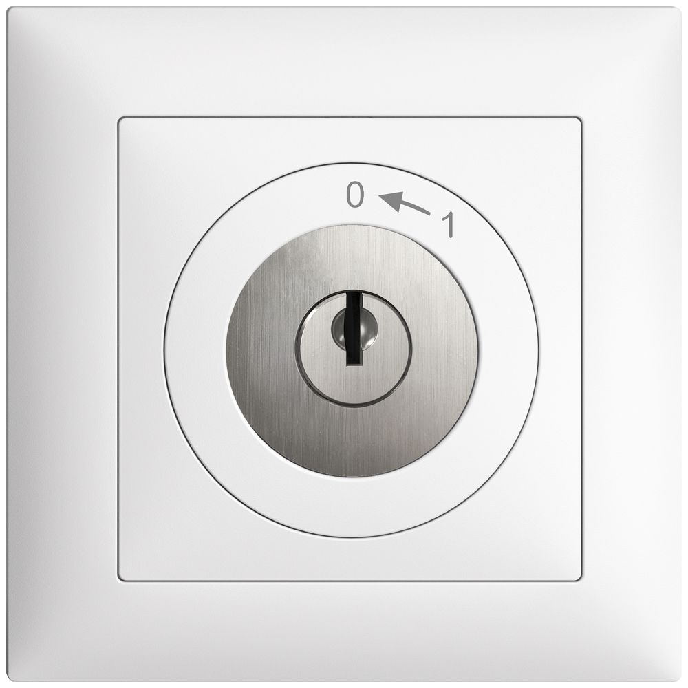 UP-Schwenktaster 0<-1/1P EDIZIOdue weiss mit Sicherheitsschloss