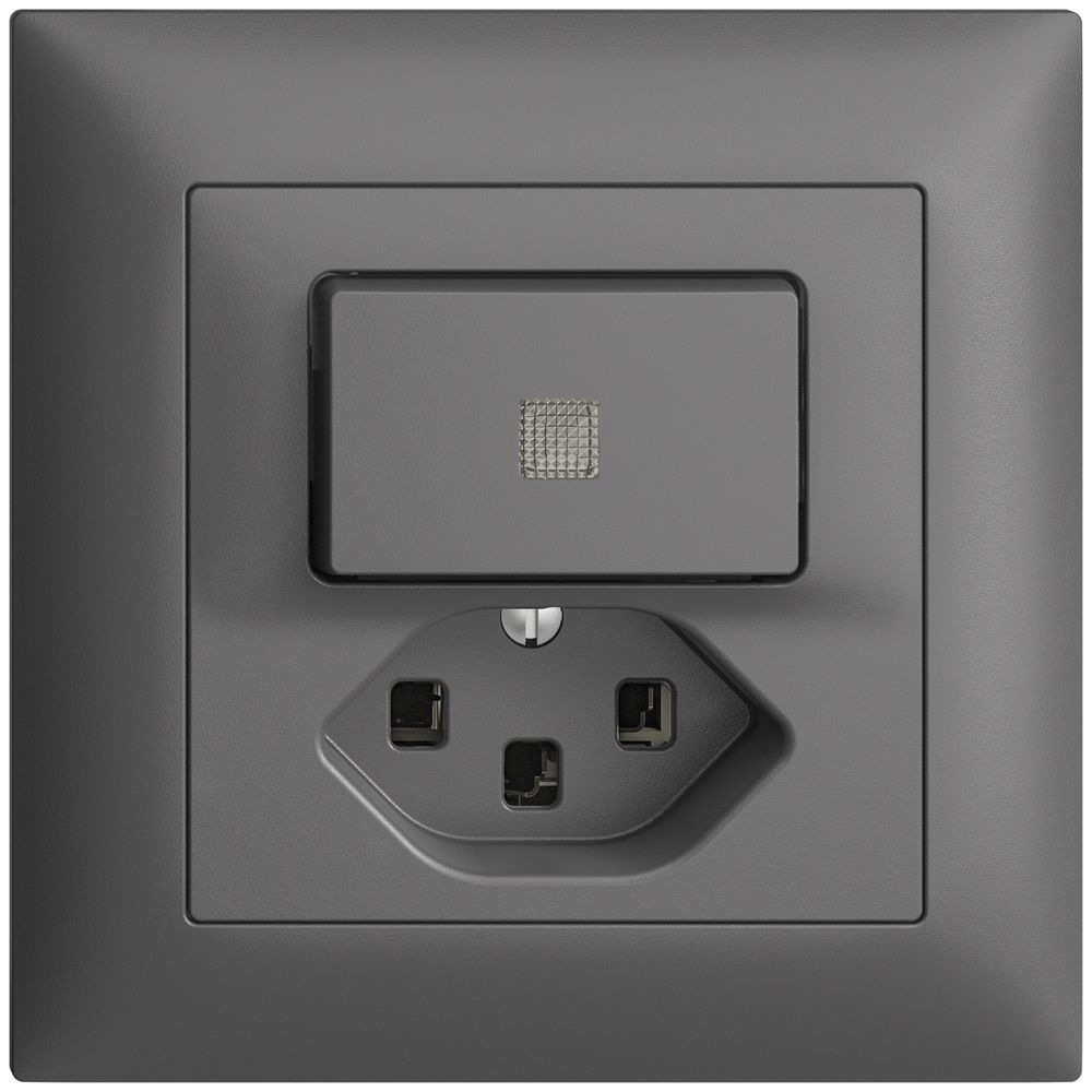 UP-Leuchtkombination A-R/1L+T23 dunkelgrau KS EDIZIOdue mit Linse, LED gelb