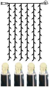 Cortina luminosa System LED Extra, 1×2m, nero, 8W, 102 LED, bianco caldo