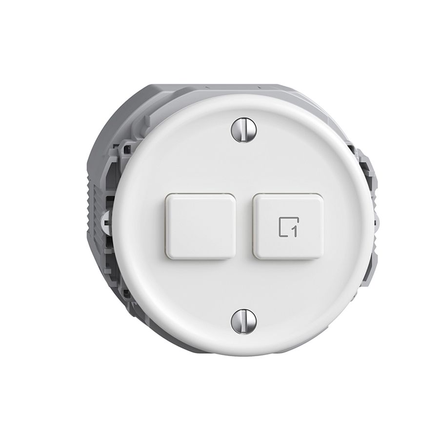 Druckschalter 1K/2T Szene Sdue Wiser weiss