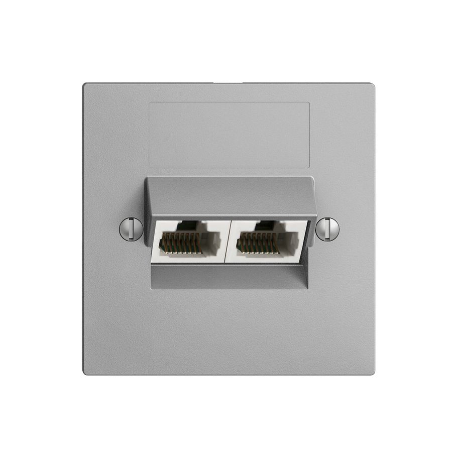 UP-Dose 2×RJ45/u 8P getr. EDIZIOdue silver ITplus