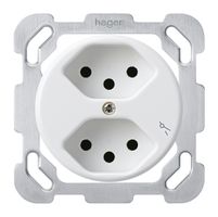 Einsatz zu UP-Steckdose basico 2×Typ 13/1 weiss mit Kinderschutz