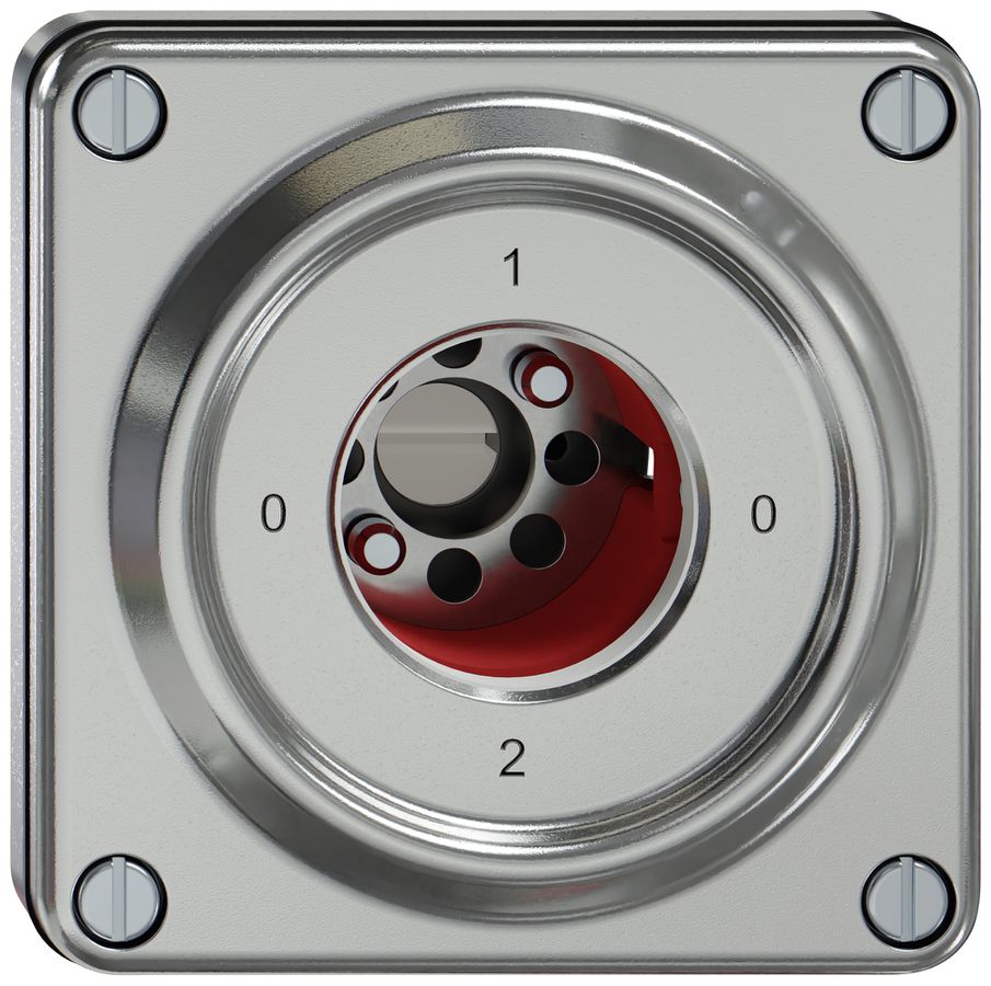 UP-Schlüsselschalter ELEMENT SNAPFIX® 2/1L 16A 400V 0-1-0-2 alu