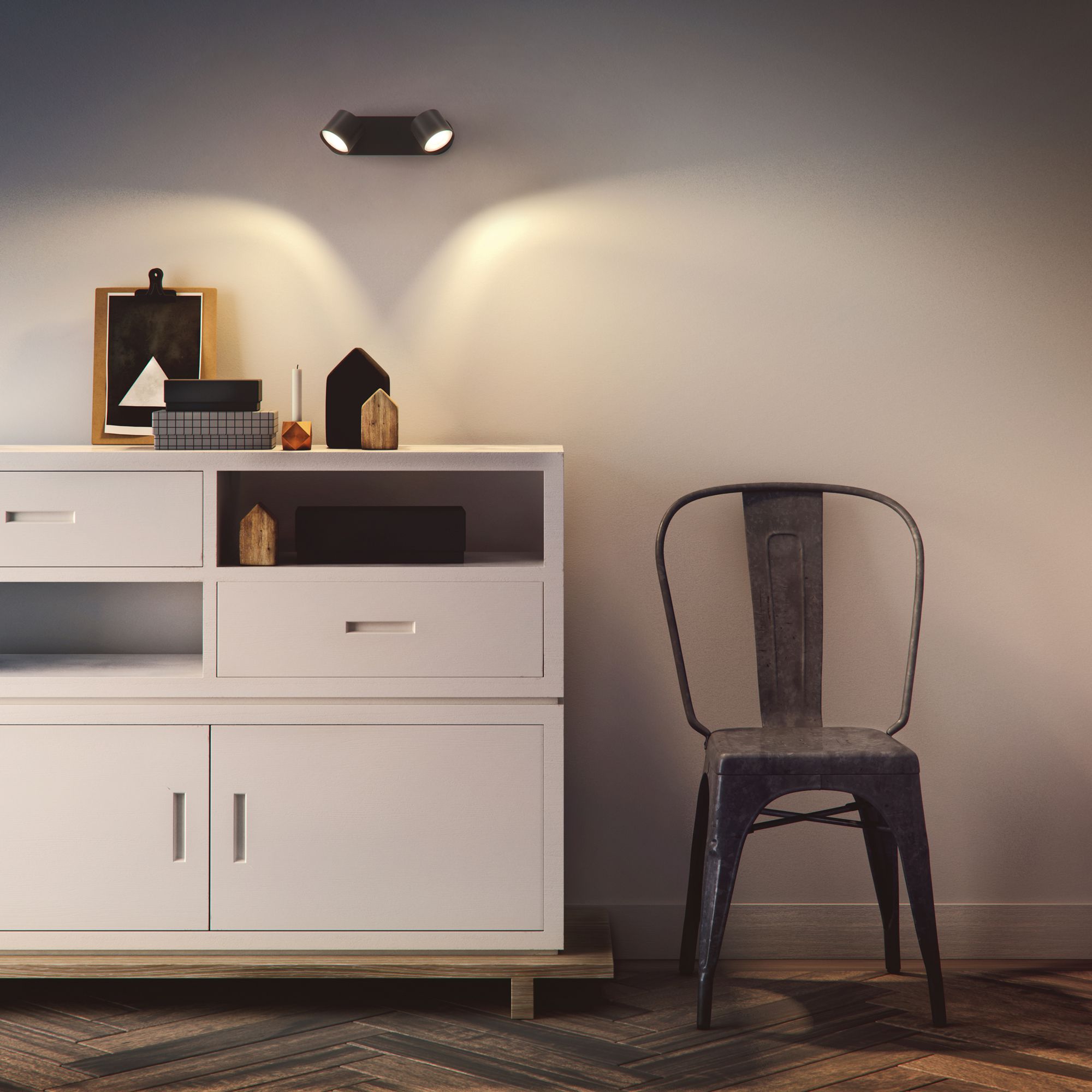 LED-Spot Philips STAR 9W 1000lm 2700K 45° DIM 198×60mm schwarz 2×Spot