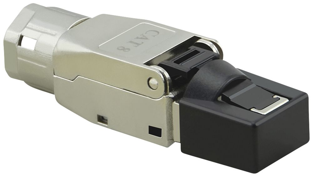 Feldstecker VALUE RJ45/s Kat.8.1 Class1 AWG22…26 gerade silber