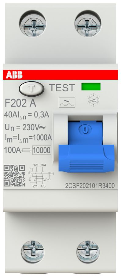 Fehlerstromschutzschalter ABB 300mA 40A 1P+N F202A-40/0.3