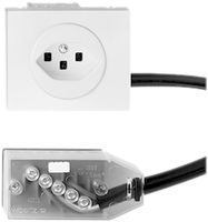 EB-Steckdose T23 16A L1 schwarz für Flachkabel Technofil