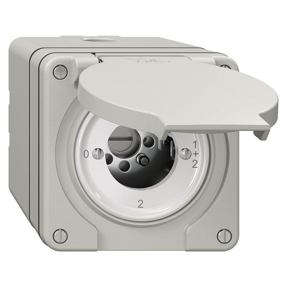 Interrupteur rotatif NAP NEVO, 1/1 L, sans cylindre, KS, 0-1-1+2-2, gris clair