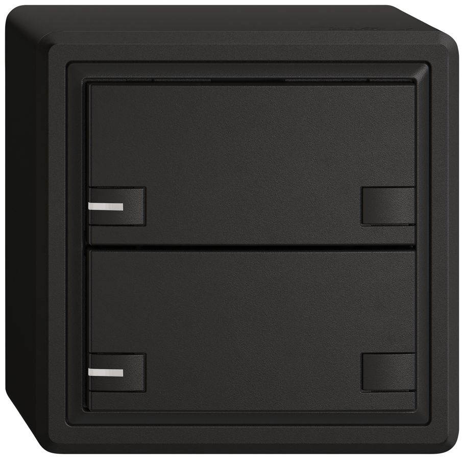 AP-Universaltaster EDIZIO.liv UNI SNAPFIX® 12…48V m.LED blau 2× 2-Tbed.sz