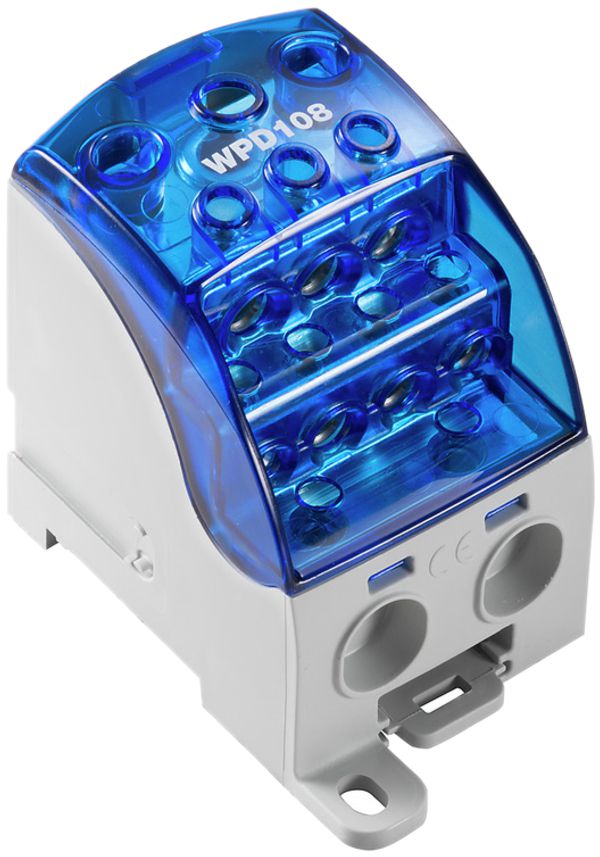 Verteilerblock WM WPD 108 1P 400A 1×Eing 9×Ausg 1.5…35mm² 1.5…120mm²