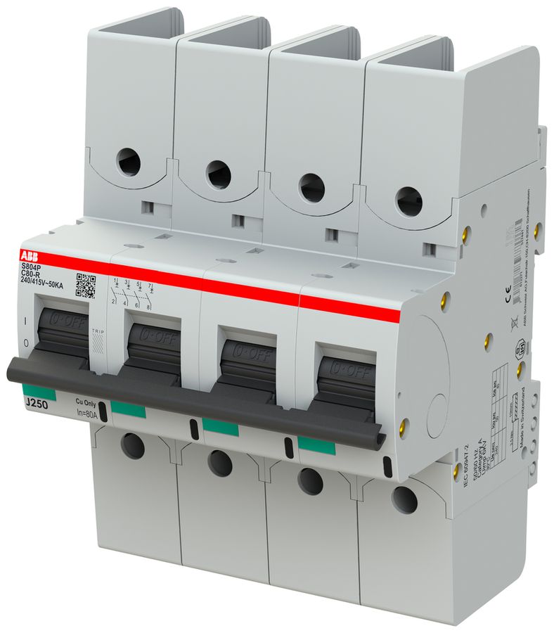 Leitungsschutzschalter ABB S804P-C80-R 4P 400V C-80A 50kA 6TE