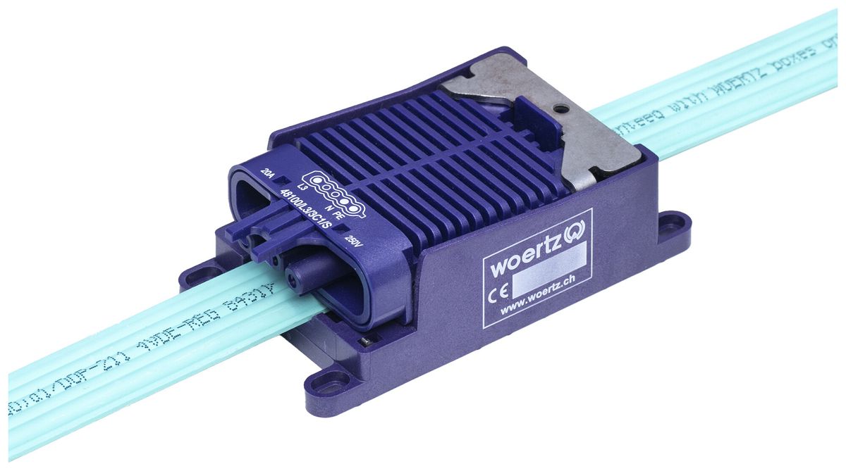 Schnellanschlussdose Woertz für Flachkabel Power 5×2.5mm² L3 3P C1