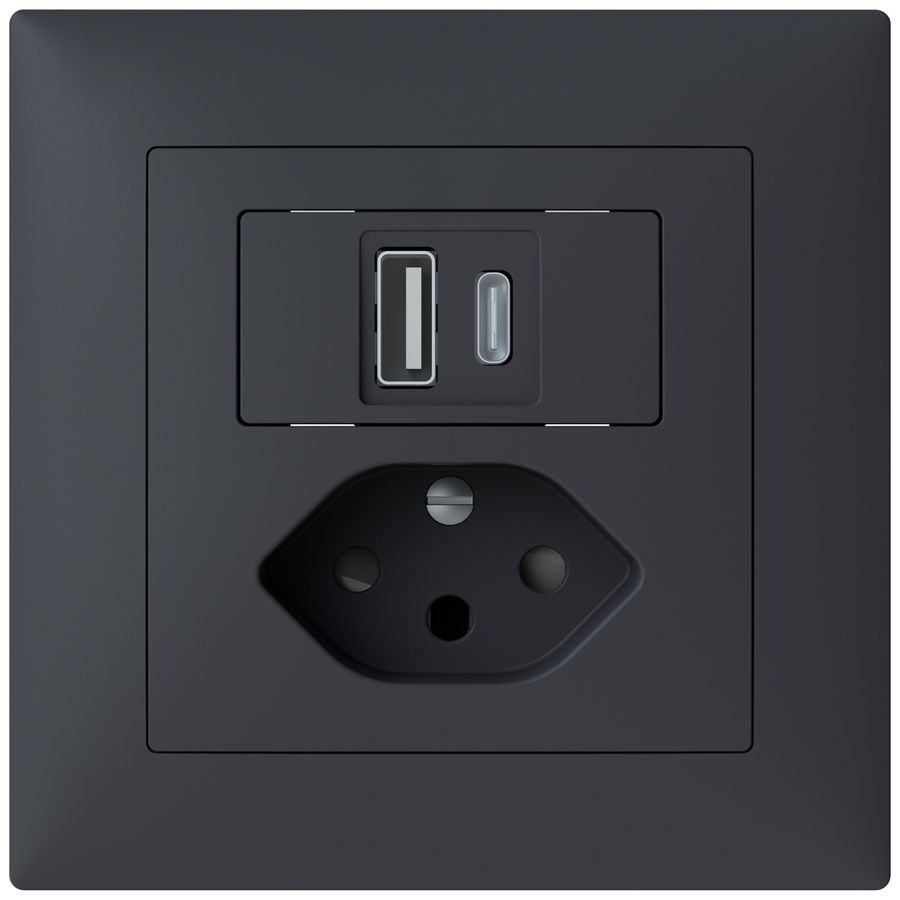 Prise de charge USB ENC ABB Sidus 1×USB-A 1×USB-C + T13 3000mA OUT:5V an