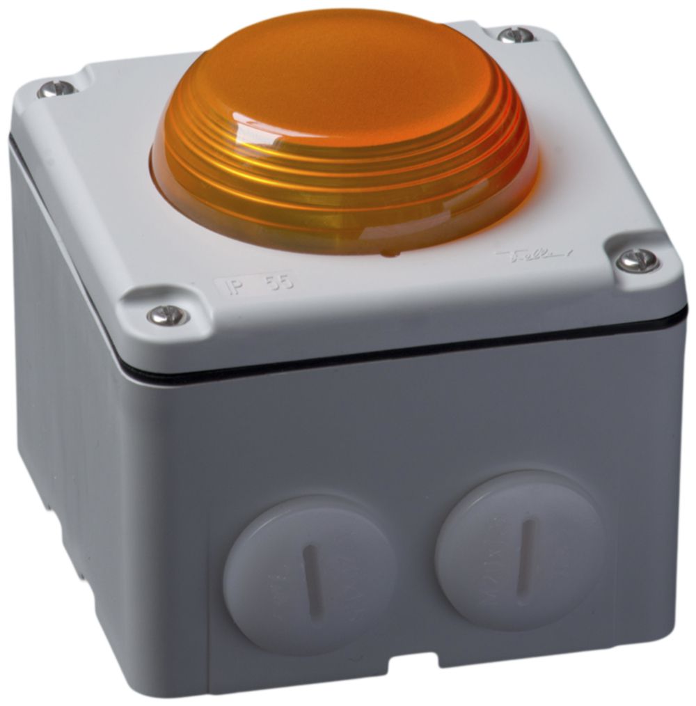 Blitzleuchte Hugentobler Typ 18 NAP 230VAC grau/gelb