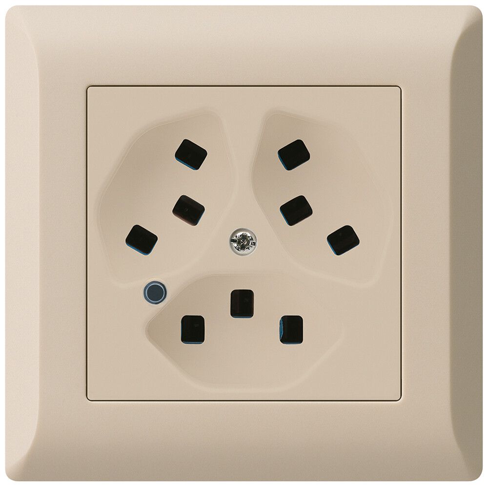 Presa INC Hager kallysto.line 3×T23 illuminato C beige