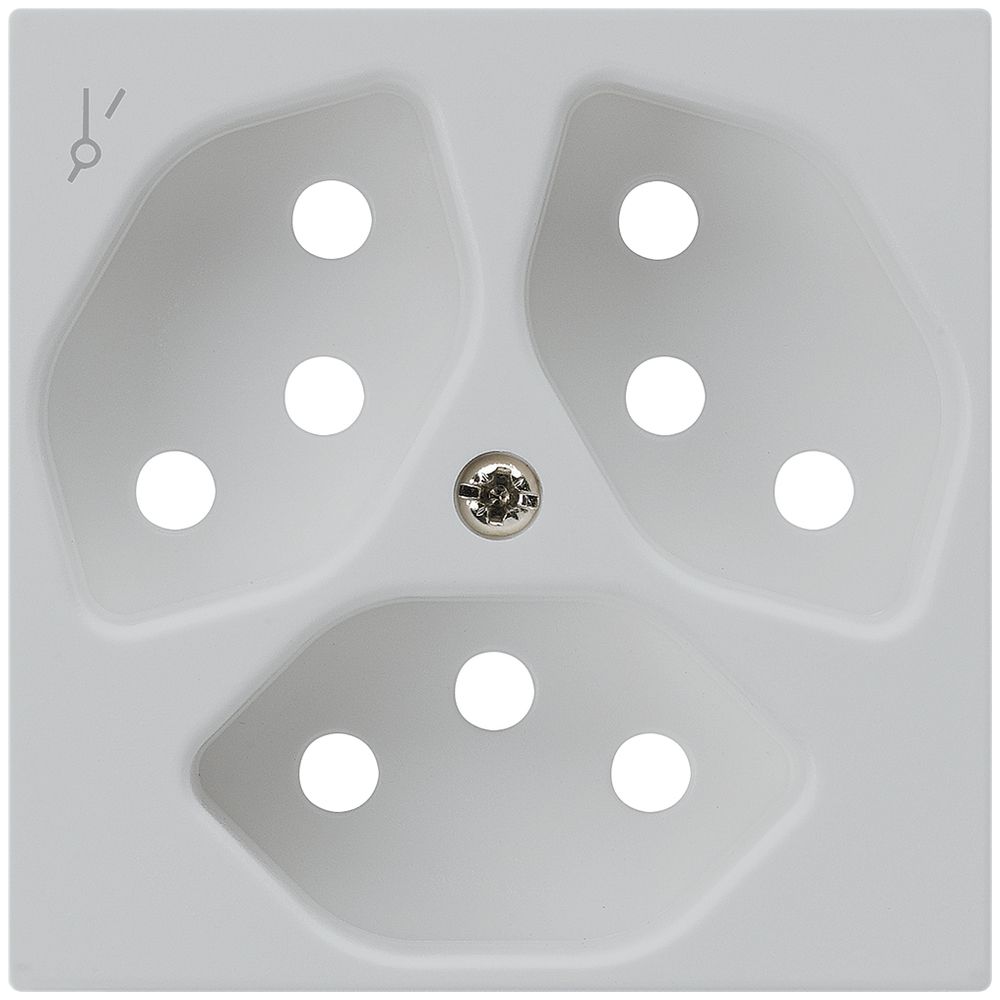 Frontplatte kallysto 3×T13/1 60×60mm hellgrau mit Kinderschutz