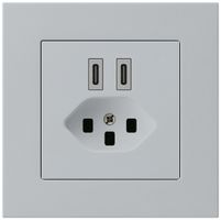 UP-USB-Ladesteckdose Hager kallysto.pro C-C 20W+T23 5V 94×94mm grau